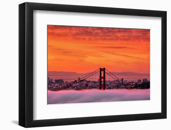 Sunrise Sky Over San Francisco and Golden Gate Bridge-Vincent James-Framed Photographic Print