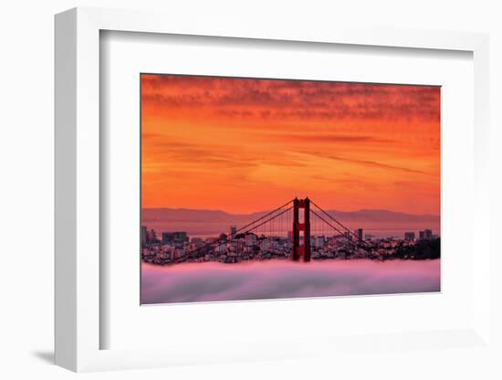 Sunrise Sky Over San Francisco and Golden Gate Bridge-Vincent James-Framed Photographic Print