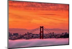 Sunrise Sky Over San Francisco and Golden Gate Bridge-Vincent James-Mounted Photographic Print