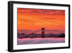 Sunrise Sky Over San Francisco and Golden Gate Bridge-Vincent James-Framed Photographic Print