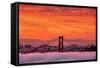 Sunrise Sky Over San Francisco and Golden Gate Bridge-Vincent James-Framed Stretched Canvas