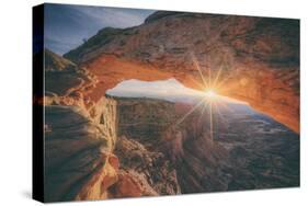 Sunrise Star at Mesa Arch, Canyonlands Utah-Vincent James-Stretched Canvas