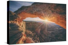 Sunrise Star at Mesa Arch, Canyonlands Utah-Vincent James-Stretched Canvas