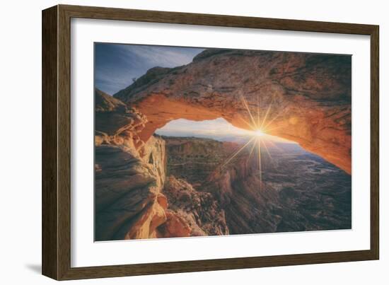 Sunrise Star at Mesa Arch, Canyonlands Utah-Vincent James-Framed Photographic Print