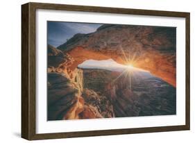 Sunrise Star at Mesa Arch, Canyonlands Utah-Vincent James-Framed Photographic Print