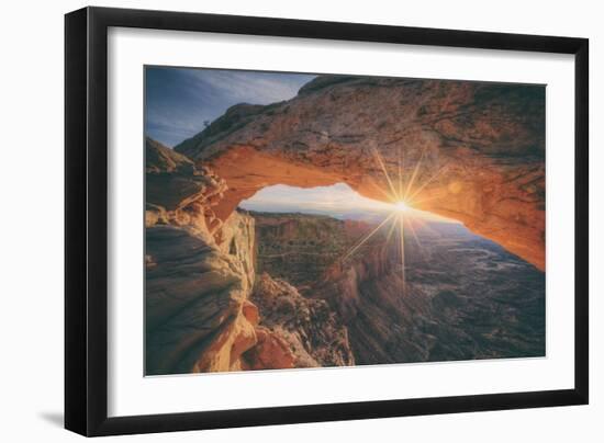 Sunrise Star at Mesa Arch, Canyonlands Utah-Vincent James-Framed Photographic Print