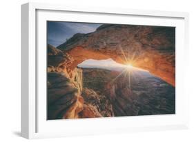 Sunrise Star at Mesa Arch, Canyonlands Utah-Vincent James-Framed Photographic Print