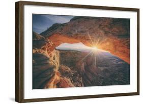 Sunrise Star at Mesa Arch, Canyonlands Utah-Vincent James-Framed Photographic Print