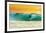 Sunrise Surfing Breeaking Wave-null-Framed Premium Giclee Print