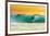 Sunrise Surfing Breeaking Wave-null-Framed Premium Giclee Print