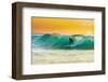 Sunrise Surfing Breeaking Wave-null-Framed Art Print