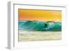 Sunrise Surfing Breeaking Wave-null-Framed Art Print