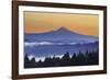 Sunrise through Morning Fog Adds Beauty to Happy Valley, Oregon, Pacific Northwest-Craig Tuttle-Framed Photographic Print