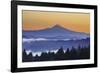 Sunrise through Morning Fog Adds Beauty to Happy Valley, Oregon, Pacific Northwest-Craig Tuttle-Framed Photographic Print