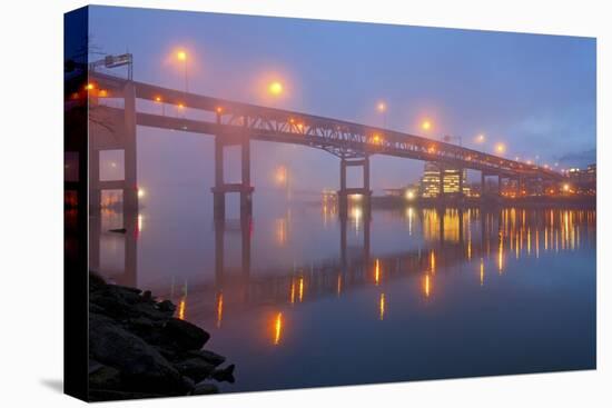 Sunrise thru Morning Fog along Willamitte River and Marquam Bridge,Portland, Oregon.-Craig Tuttle-Stretched Canvas