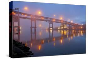 Sunrise thru Morning Fog along Willamitte River and Marquam Bridge,Portland, Oregon.-Craig Tuttle-Stretched Canvas