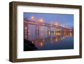 Sunrise thru Morning Fog along Willamitte River and Marquam Bridge,Portland, Oregon.-Craig Tuttle-Framed Photographic Print