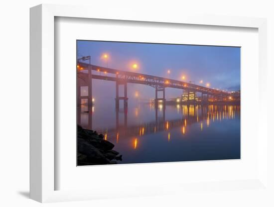 Sunrise thru Morning Fog along Willamitte River and Marquam Bridge,Portland, Oregon.-Craig Tuttle-Framed Photographic Print