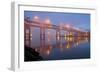 Sunrise thru Morning Fog along Willamitte River and Marquam Bridge,Portland, Oregon.-Craig Tuttle-Framed Photographic Print