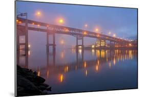 Sunrise thru Morning Fog along Willamitte River and Marquam Bridge,Portland, Oregon.-Craig Tuttle-Mounted Photographic Print