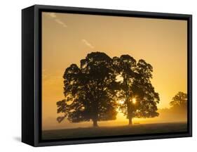 Sunrise, Usk Valley, South Wales, UK-Peter Adams-Framed Stretched Canvas