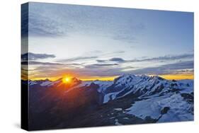 Sunrise View of Monte Rosa from the Matterhorn, Zermatt, Valais, Swiss Alps, Switzerland, Europe-Christian Kober-Stretched Canvas