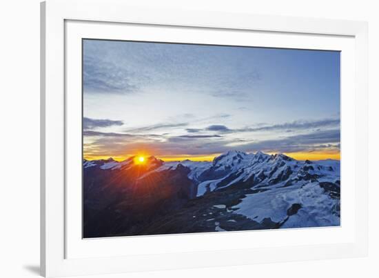 Sunrise View of Monte Rosa from the Matterhorn, Zermatt, Valais, Swiss Alps, Switzerland, Europe-Christian Kober-Framed Photographic Print