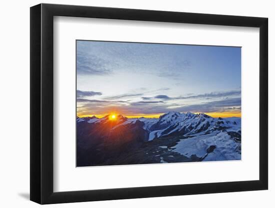 Sunrise View of Monte Rosa from the Matterhorn, Zermatt, Valais, Swiss Alps, Switzerland, Europe-Christian Kober-Framed Photographic Print