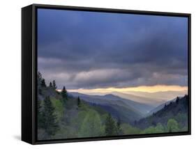 Sunrise View of Oconaluftee Valley, Great Smoky Mountains National Park, North Carolina, Usa-Adam Jones-Framed Stretched Canvas
