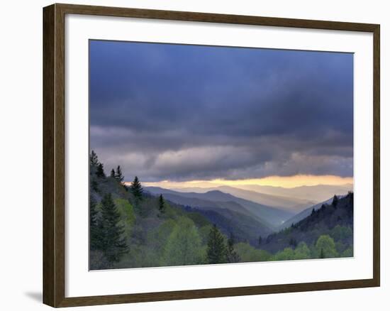 Sunrise View of Oconaluftee Valley, Great Smoky Mountains National Park, North Carolina, Usa-Adam Jones-Framed Photographic Print