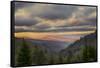 Sunrise view of Oconaluftee Valley, Great Smoky Mountains National Park, North Carolina-Adam Jones-Framed Stretched Canvas