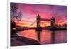 Sunrise view of Tower Bridge from Tower Wharf, Tower of London, London-Ed Hasler-Framed Photographic Print