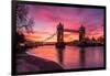 Sunrise view of Tower Bridge from Tower Wharf, Tower of London, London-Ed Hasler-Framed Photographic Print