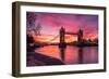 Sunrise view of Tower Bridge from Tower Wharf, Tower of London, London-Ed Hasler-Framed Photographic Print