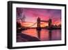 Sunrise view of Tower Bridge from Tower Wharf, Tower of London, London-Ed Hasler-Framed Photographic Print