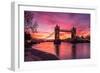 Sunrise view of Tower Bridge from Tower Wharf, Tower of London, London-Ed Hasler-Framed Photographic Print