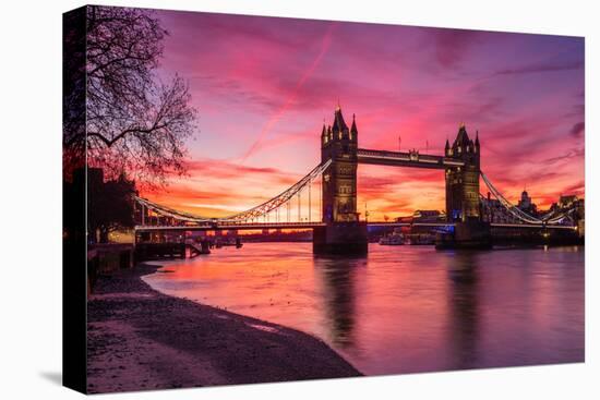Sunrise view of Tower Bridge from Tower Wharf, Tower of London, London-Ed Hasler-Stretched Canvas