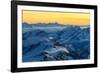 Sunrise view over the Alps from the top of Monte Rosa, Aosta Valley, Italy-ClickAlps-Framed Photographic Print