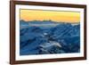 Sunrise view over the Alps from the top of Monte Rosa, Aosta Valley, Italy-ClickAlps-Framed Photographic Print