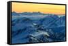 Sunrise view over the Alps from the top of Monte Rosa, Aosta Valley, Italy-ClickAlps-Framed Stretched Canvas