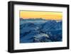 Sunrise view over the Alps from the top of Monte Rosa, Aosta Valley, Italy-ClickAlps-Framed Photographic Print