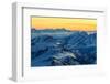 Sunrise view over the Alps from the top of Monte Rosa, Aosta Valley, Italy-ClickAlps-Framed Photographic Print