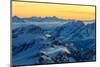 Sunrise view over the Alps from the top of Monte Rosa, Aosta Valley, Italy-ClickAlps-Mounted Photographic Print