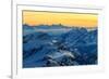 Sunrise view over the Alps from the top of Monte Rosa, Aosta Valley, Italy-ClickAlps-Framed Photographic Print