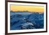 Sunrise view over the Alps from the top of Monte Rosa, Aosta Valley, Italy-ClickAlps-Framed Photographic Print