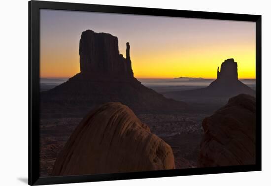 Sunrise, West and East Mitten, Monument Valley, Arizona-Michel Hersen-Framed Photographic Print