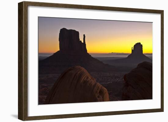 Sunrise, West and East Mitten, Monument Valley, Arizona-Michel Hersen-Framed Photographic Print