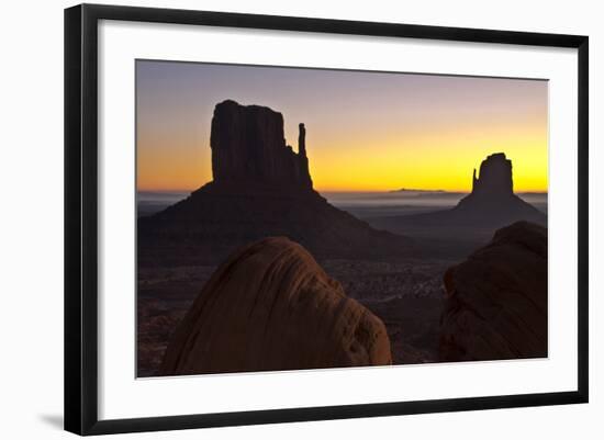 Sunrise, West and East Mitten, Monument Valley, Arizona-Michel Hersen-Framed Photographic Print