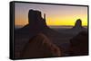 Sunrise, West and East Mitten, Monument Valley, Arizona-Michel Hersen-Framed Stretched Canvas