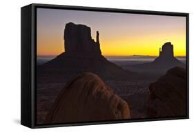 Sunrise, West and East Mitten, Monument Valley, Arizona-Michel Hersen-Framed Stretched Canvas